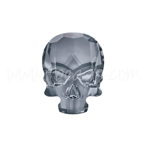 Kaufen Sie Perlen in der Schweiz Swarovski 2856 Totenkopf Strassstein crystal silver night 10x7.5mm (1)