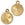 Vente au détail Médaillon pour Swarovski 1122 Rivoli 12mm doré (1)
