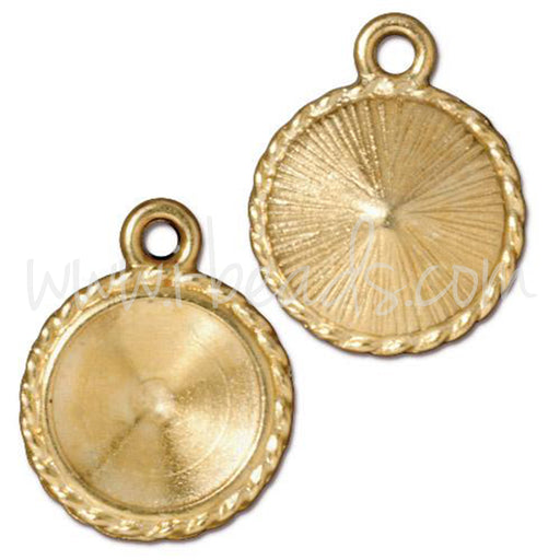 Médaillon pour Swarovski 1122 Rivoli 12mm doré (1)