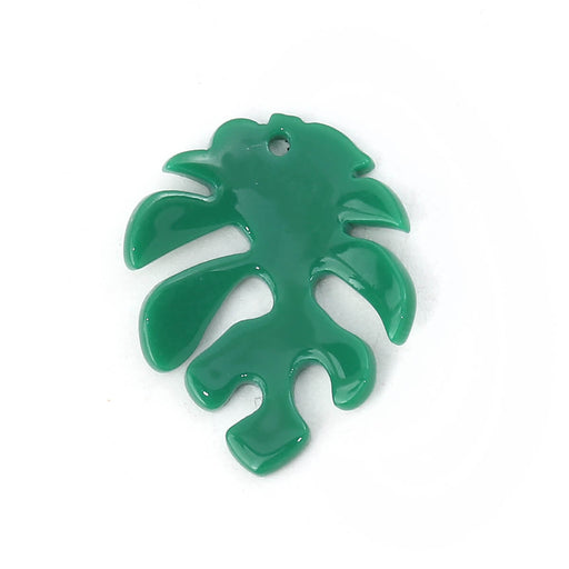 Achat Pendentif feuille verte Philodendron Monstera en résine 30mm (1)