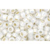 cc2100 - perles de rocaille toho 8/0 silver-lined milky white (10g)