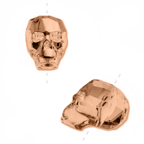 perle tête de mort swarovski 5750 crystal rose gold 2x 13mm (1)