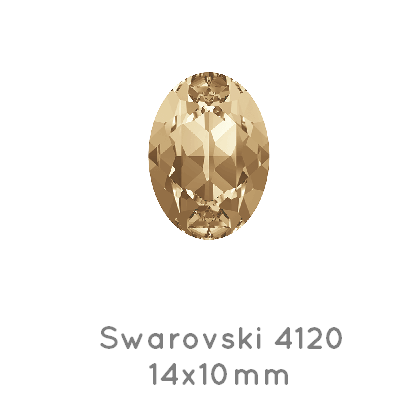 Achat Swarovski 4120 oval fancy stone Golden Shadow 14x10mm (2)