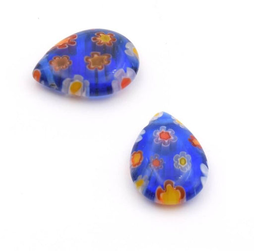 Achat Millefiori Goutte 14mm BLEUE (2)