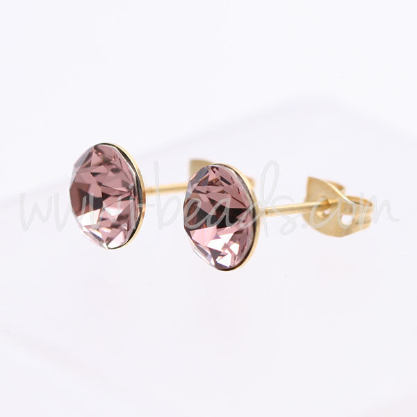 Serti boucle d'oreilles coniques pour Swarovski 1088 SS39 doré  (2)