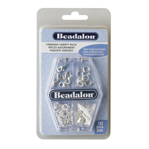 Assortiment d'apprêts Beadalon plaqué argent 132 pièces (1)