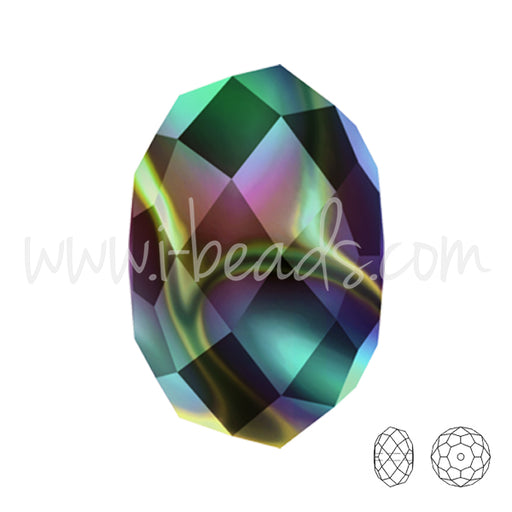 5041 Swarovski briolette perlen crystal Rainbow dark 2X 8mm (6)