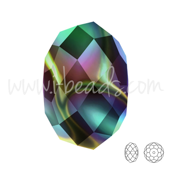 5041 Swarovski briolette perlen crystal Rainbow dark 2X 8mm (6)