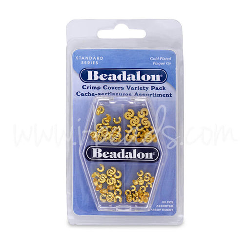 Achat Assortiment de caches perles a écraser Beadalon métal doré qualité 80 pièces (1)