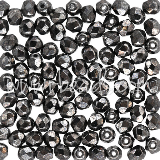 Glasschliffperlen hematite 4mm (100)