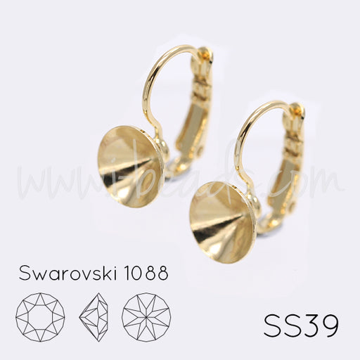 Vertiefte Ohrringfassung für Swarovski 1088 SS39 gold-plattiert (2)