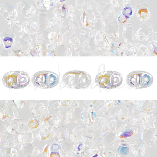Perles MiniDuo 2.5x4mm crystal AB (10g)
