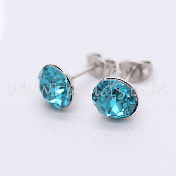 Serti boucle d'oreilles coniques pour Swarovski 1088 SS39 rhodié (2)