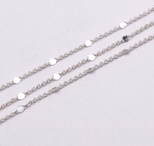 Kaufen Sie Perlen in der Schweiz Stahlkette Silberfarbe qualitat - mit kleinen Teilen abgeflacht 2mm (50cm)