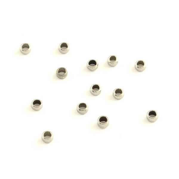Perles à écraser Acier Inoxydable 2mm trou : 1mm (20)