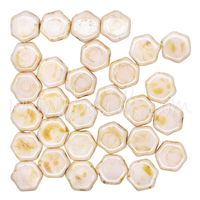 Perles Honeycomb 6mm honey drizzle (30)
