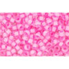 cc969 - perles de rocaille Toho 11/0 crystal/neon carnation lined (10g)