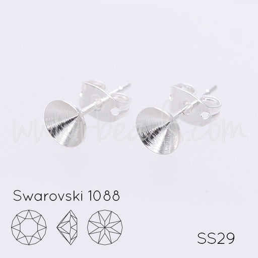 Vertiefte Ohrsteckerfassung für Swarovski 1088 SS29 silber-plattiert (2)