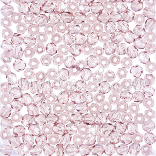 Perles facettes de bohème light amethyst 3mm (50)