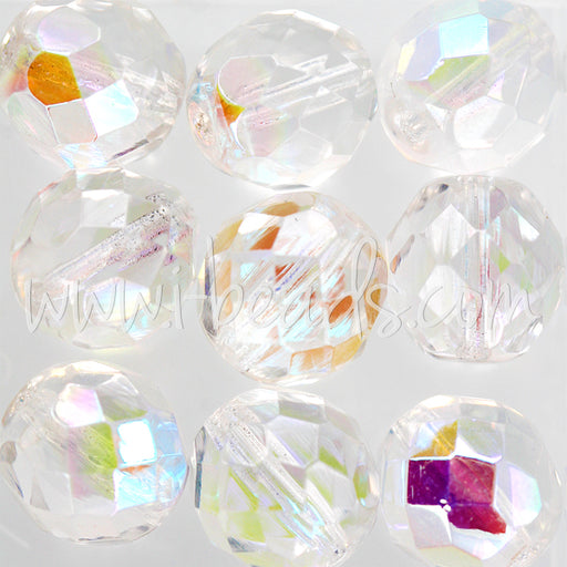 Achat Perles facettes de bohème crystal ab 12mm (6)