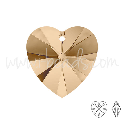 Achat pendentif coeur swarovski crystal golden shadow 10mm (2)