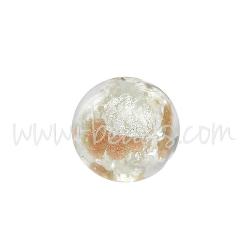 Perle de Murano ronde or et argent 6mm (1)