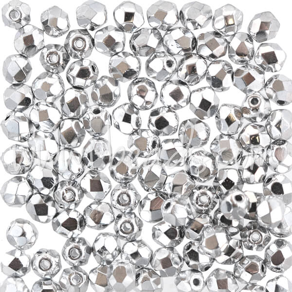 Perles facettes de bohème silver 4mm (100)
