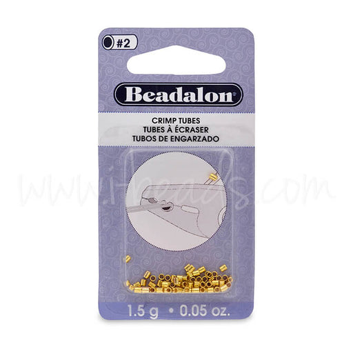 Achat 45 Perles a écraser tube métal doré 1.8mm (1)
