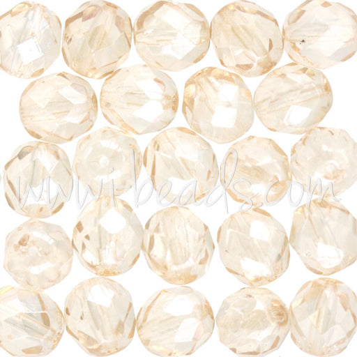 Achat Perles facettes de bohème luster transparent champagne 8mm (25)