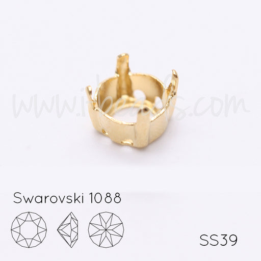 Aufnähfassung für Swarovski 1088 SS39 gold-plattiert (3)