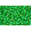 cc306 - perles de rocaille Toho 11/0 jonquil/shamrock lined (10g)