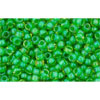 cc306 - Toho rocailles perlen 11/0 jonquil/shamrock lined (10g)