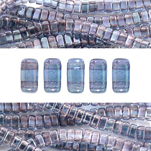 Perles 2 trous Perles 2 trous CzechMates bricks luster transparent amethyst 3x6mm (50)