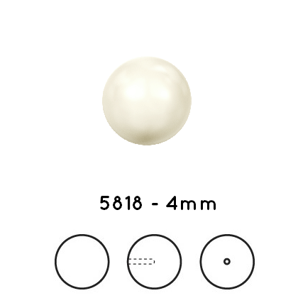 Achat Swarovski 5818 Half drilled - Crystal creamrose pearl - 4mm (10)