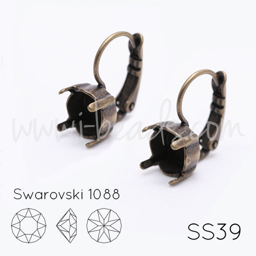 Ohrringfassung für Swarovski 1088 SS39 Bronze (2)
