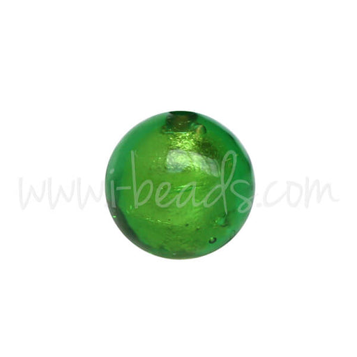 Perle de Murano ronde vert et or 6mm (1)