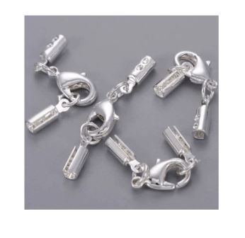 Embouts avec fermoir argenté  30mmx 2mm (2)