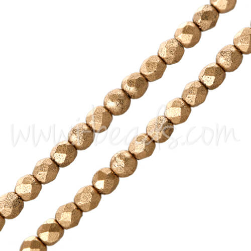 Perles facettes de boheme matte metallic flax 2mm (50)