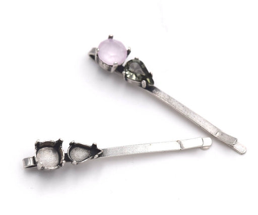 Achat Barrette argent antique à sertir avec  4328 10mm et 1088 SS39 - 5,1cm (1)