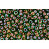 cc247 - perles de rocaille Toho 11/0 inside colour peridot/oxblood lined (10g)