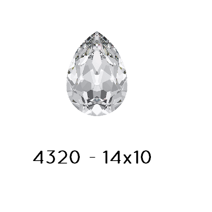 Achat Swarovski 4320 Fancy Stone PEAR -  Crystal  Foiled 14x10mm (1)