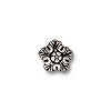 Coquilles feuille de chene métal plaqué argent vieilli 9mm (1)