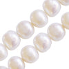 Perles d'eau douce pépites blanc 7mm sur fil (1)