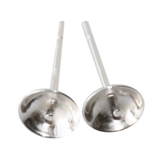 Achat Boucles d&#39;oreilles Clou avec poussoir argent pour perles à monter 8mm argent 925 (2)