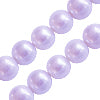 Perles d'eau douce rondes lavande 7mm sur fil (1)