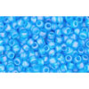 cc163bf - perles de rocaille Toho 11/0 transparent rainbow frosted dark aquamarine (10g)