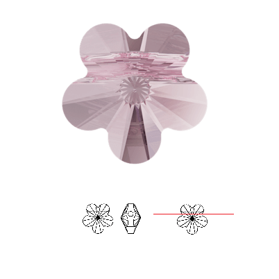 5744 Swarovski mini Blume perlen crystal Light ROSE - 6mm (2)