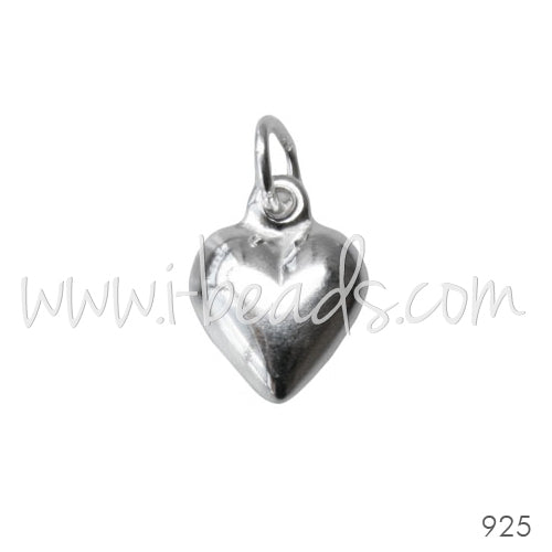 Sterling silber charm puffed heart 10mm (1)