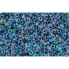 cc188 - perles de rocaille Toho 15/0 luster crystal/capri blue lined (5g)
