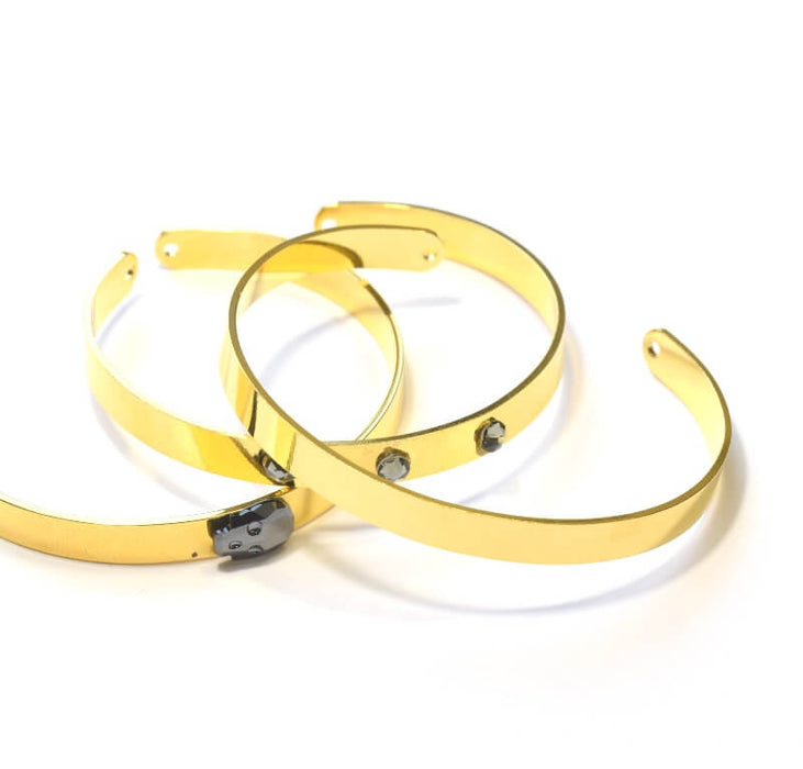 Bracelet jonc ajustable couleur doré 60 mm diametre